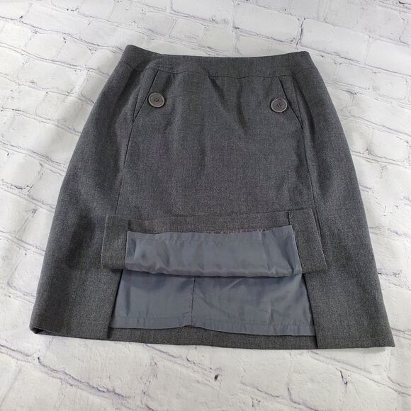 🔺️Talbots Gray Wool Blend Skirt w/Pockets Petite 6 - Picture 4 of 10